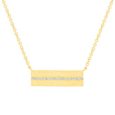 0.06ct 14k Yellow Gold Diamond Bar Pendant